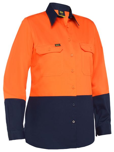 Bisley Women's Cool Lightweight Hi Vis Drill Shirt (BL6895)