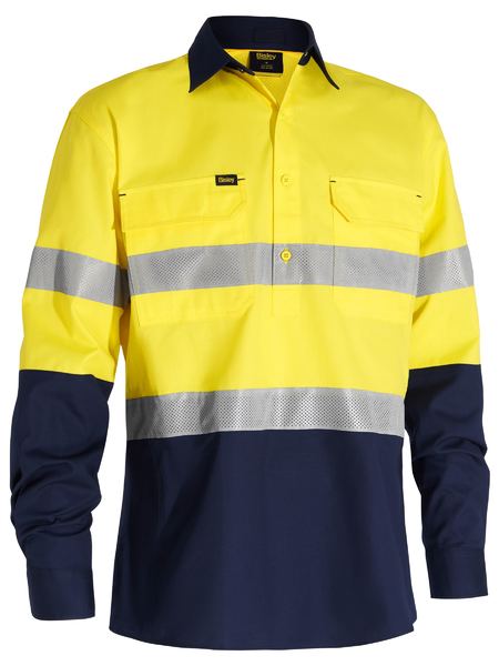 Bisley X Airflow Closed Front Taped Hi Vis Ripstop Shirt (BSC6415T)