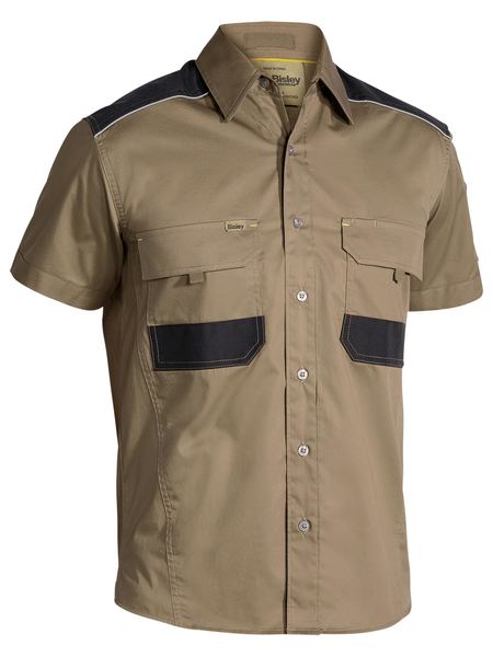 Bisley FLEX & MOVEâ„¢ Mechanical Stretch Shirt Short Sleeve-(BS1133)