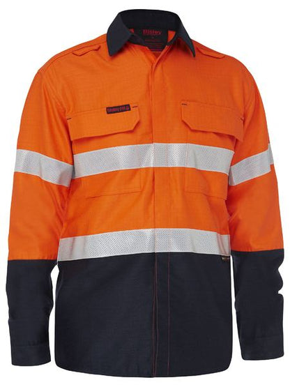 Bisley Apex 160 Taped Hi Vis FR Ripstop Vented Shirt (BS8338T)