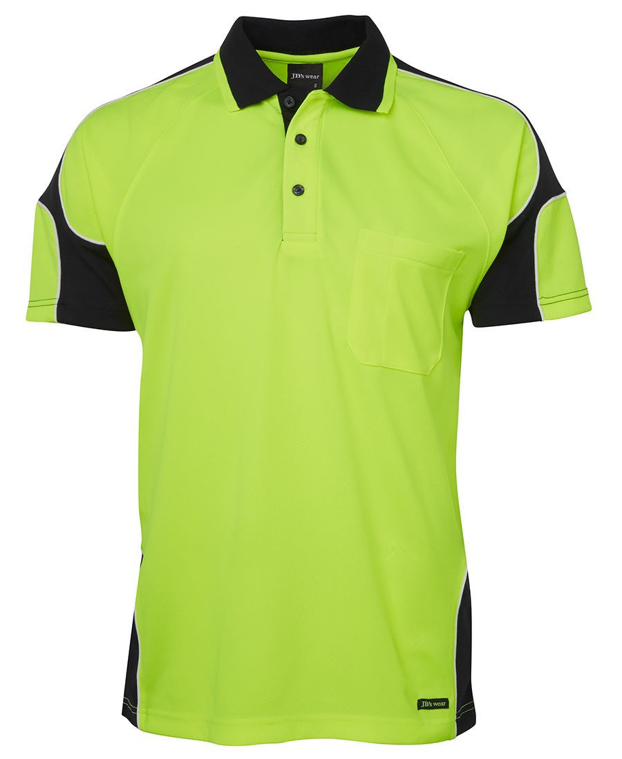 JBs Wear Hi Vis S/S Arm Panel Polo Adults (6AP4S)