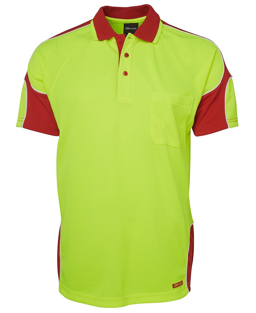 JBs Wear Hi Vis S/S Arm Panel Polo Adults (6AP4S)