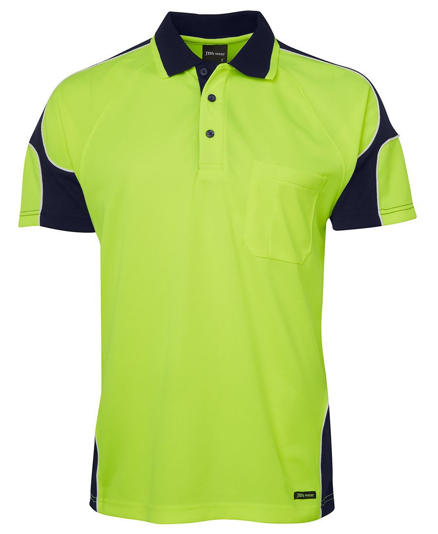 JBs Wear Hi Vis S/S Arm Panel Polo Adults (6AP4S)