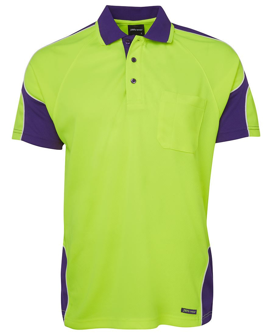 JBs Wear Hi Vis S/S Arm Panel Polo Adults (6AP4S)
