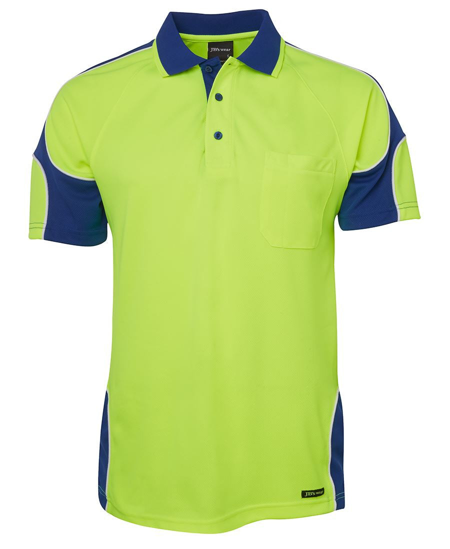 JBs Wear Hi Vis S/S Arm Panel Polo Adults (6AP4S)