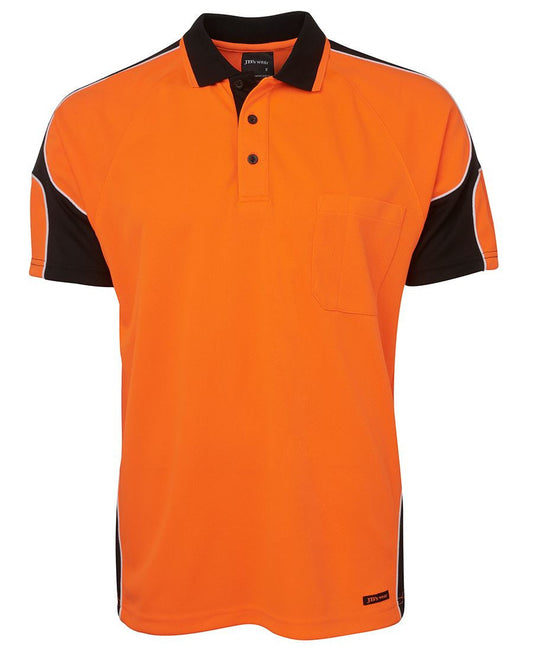 JBs Wear Hi Vis S/S Arm Panel Polo Adults (6AP4S)