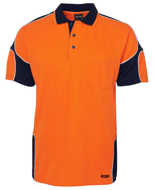 JBs Wear Hi Vis S/S Arm Panel Polo Adults (6AP4S)