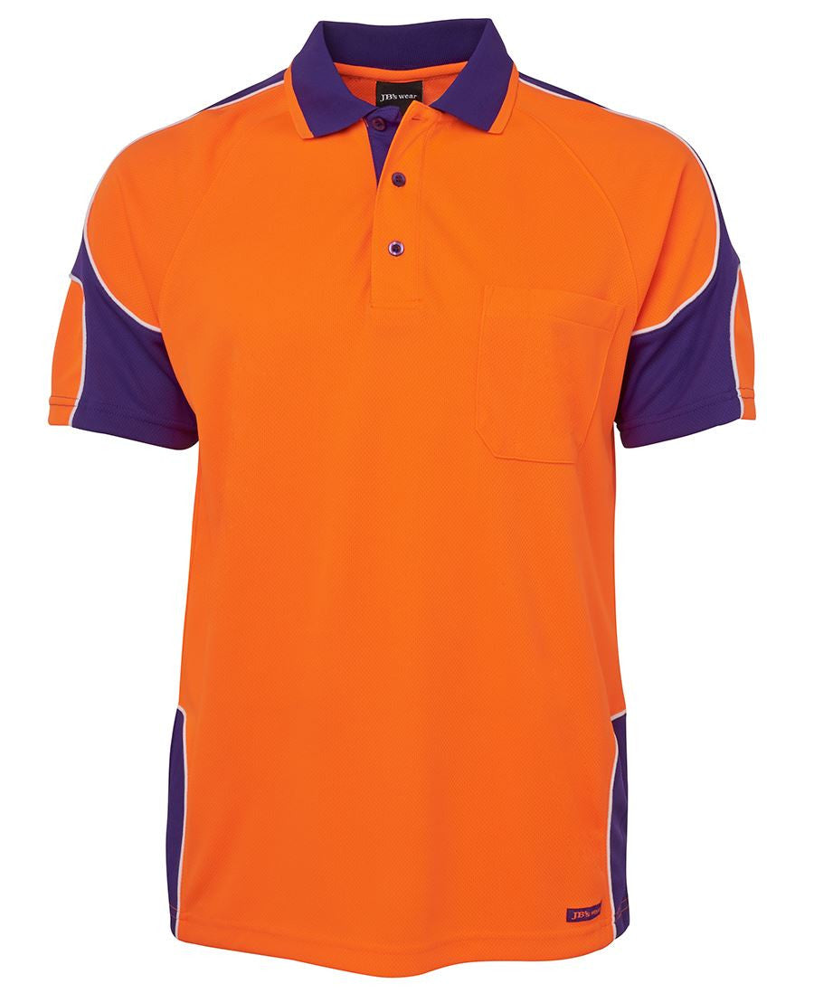 JBs Wear Hi Vis S/S Arm Panel Polo Adults (6AP4S)