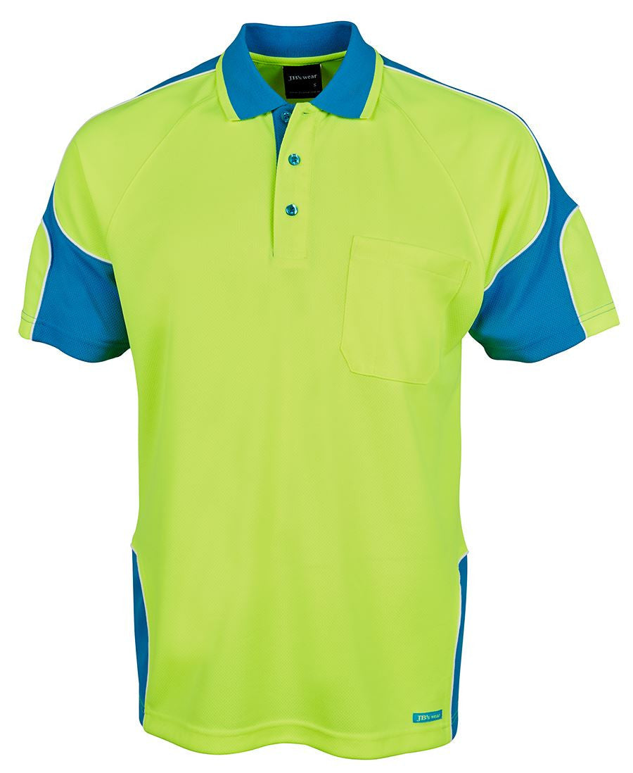 JBs Wear Hi Vis S/S Arm Panel Polo Adults (6AP4S)