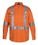 JB's Hi Vis (D+N) L/S 150G Cross Back Tape Shirt (6DCBL)