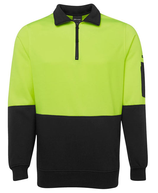 JB's Hi Vis 1/2 Zip Fleecy Sweat - Adults (6HVFH)