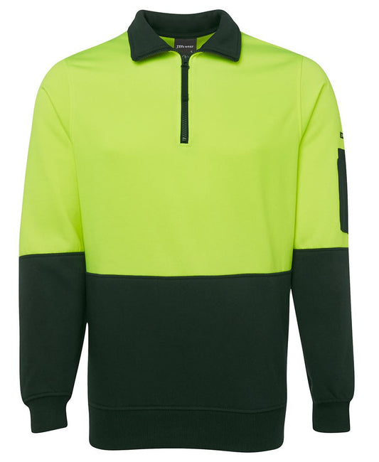 JB's Hi Vis 1/2 Zip Fleecy Sweat - Adults (6HVFH)