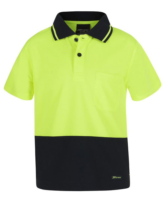 JBs Wear Adults Hi Vis Non Cuff Traditional Polo(6HVNC)