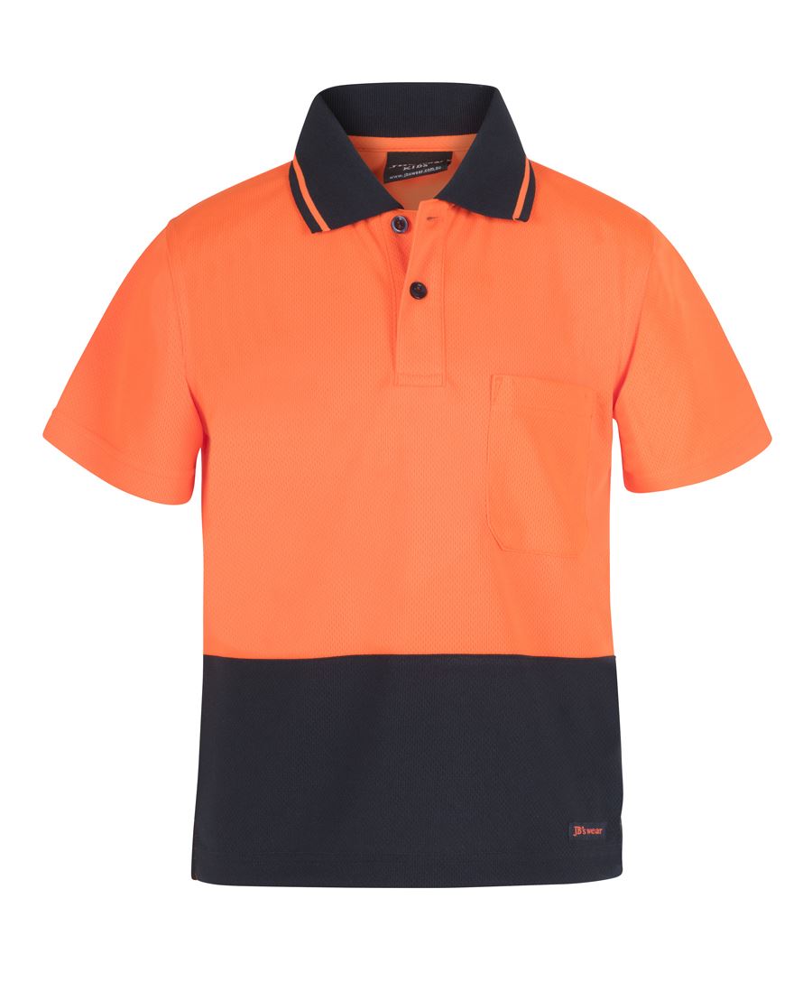 JB's Kids Hi Vis  Non Cuff Traditional Polo (6HVNC)