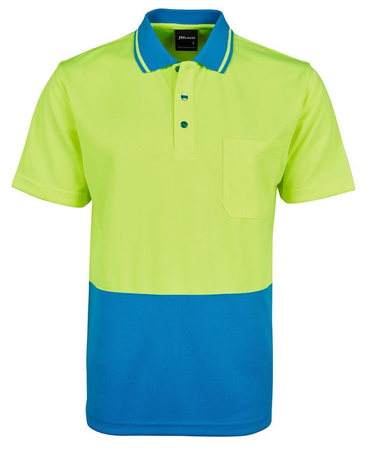 JBs Wear Adults Hi Vis Non Cuff Traditional Polo (6HVNC)