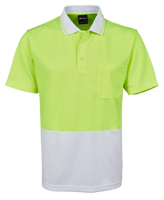 JBs Wear Adults Hi Vis Non Cuff Traditional Polo (6HVNC)