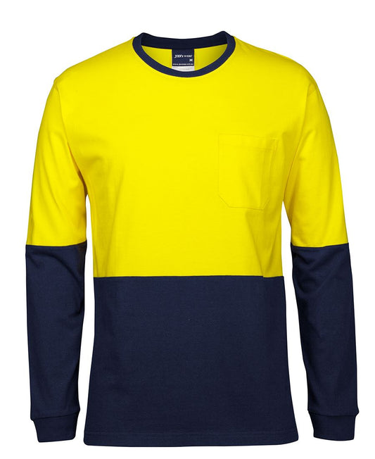 JB's Hi Vis L/S Crew Neck Cotton T-Shirt (6HVTN)