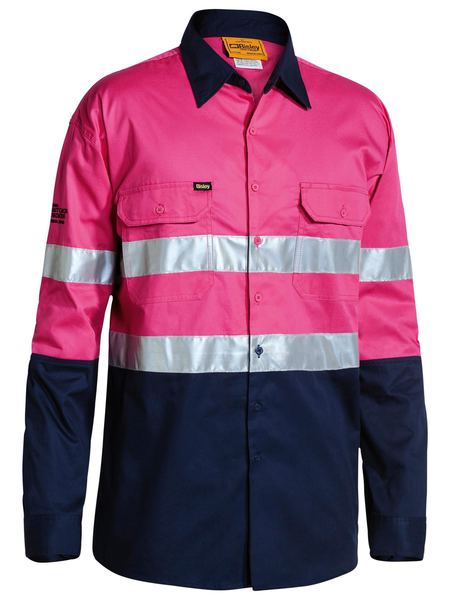 Bisley Taped Hi Vis Cool Lightweight Shirt  Long Sleeve (BS6896)