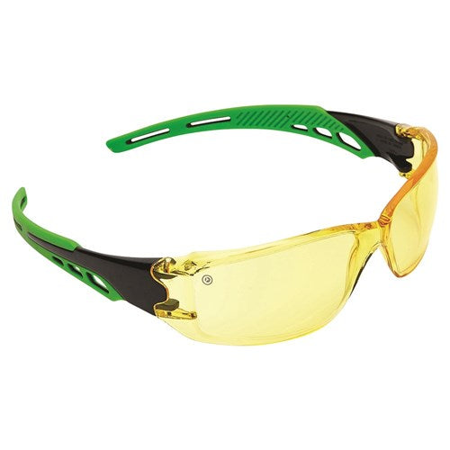 Pro Choice Cirrus - Amber Polycarbonate Frame With Soft Green Arms Each of 12 (9185)