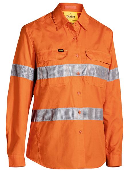 Bisley Womens 3m Taped Hi Vis X Airflowâ„¢ Ripstop Shirt-(BL6416T)