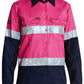 Bisley Womens 3M Taped Two Tone Hi Vis Cool Lightweight Shirt  Long Sleeve (BL6896)