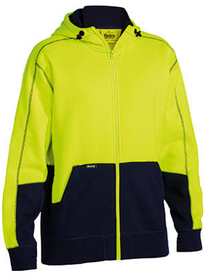 Bisley Hi Vis Zip Front Fleece Hoodie-(BK6819)