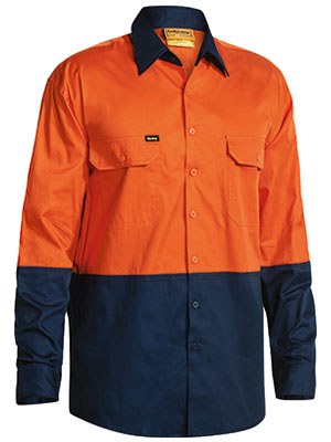 Bisley Hi Vis Cool Lightweight Drill Shirt- Long Sleeve-(BS6895)