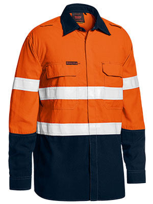 Bisley Tencate Tecasafe Taped Two Tone Hi Vis FR Lightweight Vented Shirt-(BS8237T)