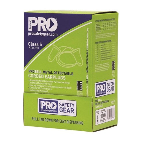 Pro Choice Pro-Bell Pu Metal Detectable Earplug - Box Of 100 Box of 1 (EPBMDC)