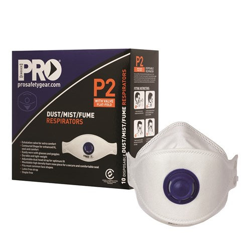 Pro Choice P2 Flat Fold Valved Respirator Box of 1 (PCFFP2V)