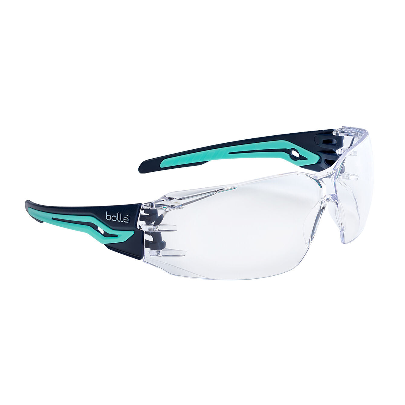 Bolle Safety SILEX Navy / Aqua Temples AS/AF Clear Lens (SILEXPSI)