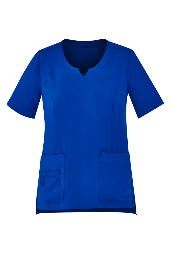 Biz Care Womens Avery Tailored Fit Round Neck Scrub Top (CST942LS)