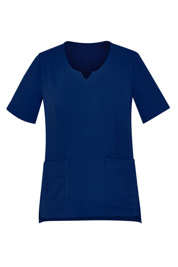 Biz Care Womens Avery Tailored Fit Round Neck Scrub Top (CST942LS)