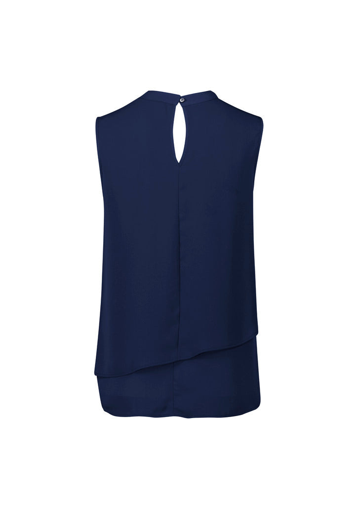 Biz Corporate Seville Womens Sleeveless Layered Blouse (RB260LN)