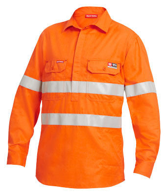 Hard Yakka Shieldtec Fr Full Hi-Visibility Closed Front Long Sleeve Shirt With Fr Tape (Y04150)