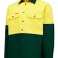 Hard Yakka Hi Vis L/Sl H/Weight 2Tone Cotton Drill Shirt (Y04605)