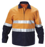 Hard Yakka  Hi-visibility Two Tone Cotton Drill Work Jacket With 3m Tape (Y06545)