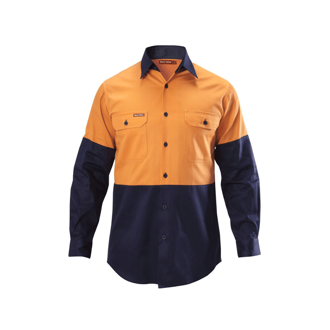 Hard Yakka  Hi-visibility Two Tone Cotton Drill Shirt Long Sleeve (Y07982)