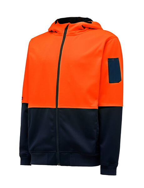 Hard Yakka Hi Vis 2Tone Brushed Fleece Full Zip Hoodie (Y19320)
