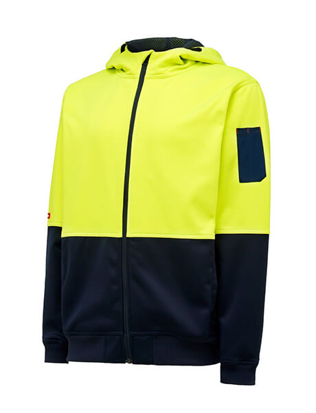Hard Yakka Hi Vis 2Tone Brushed Fleece Full Zip Hoodie (Y19320)