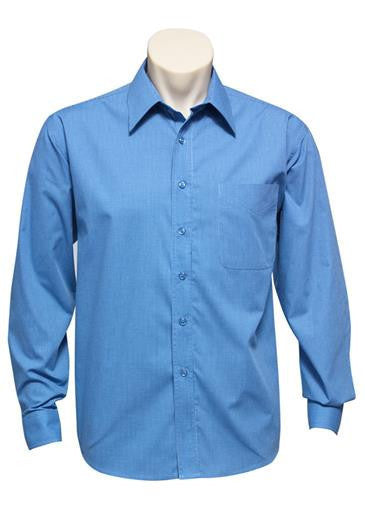 Biz Collection Mens Micro Check Long Sleeve Shirt (SH816)