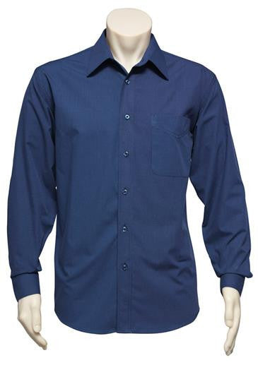 Biz Collection Mens Micro Check Long Sleeve Shirt (SH816)