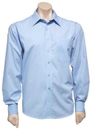 Biz Collection Mens Micro Check Long Sleeve Shirt (SH816)