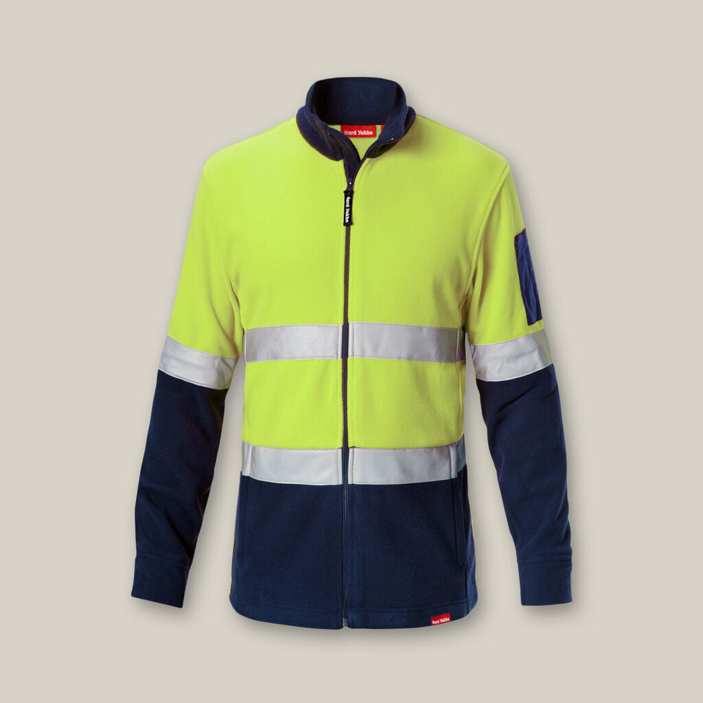 Hard Yakka Hi Vis 2Tone Brushed Fleece Jacket With Tape-(Y06755)