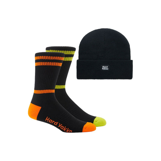 Hard Yakka 2 Pack Sock Beanie Bundle Pack (Y20110)